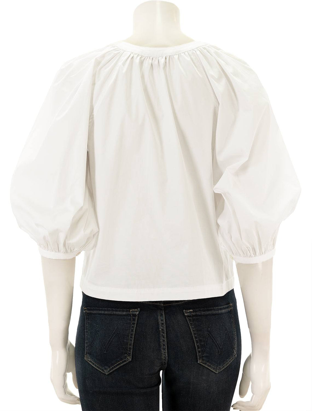 Back view of STAUD's new dill top in white.