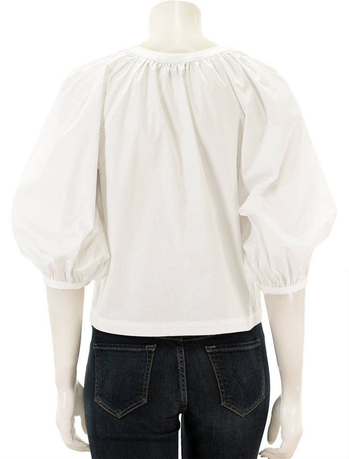 Back view of STAUD's new dill top in white.