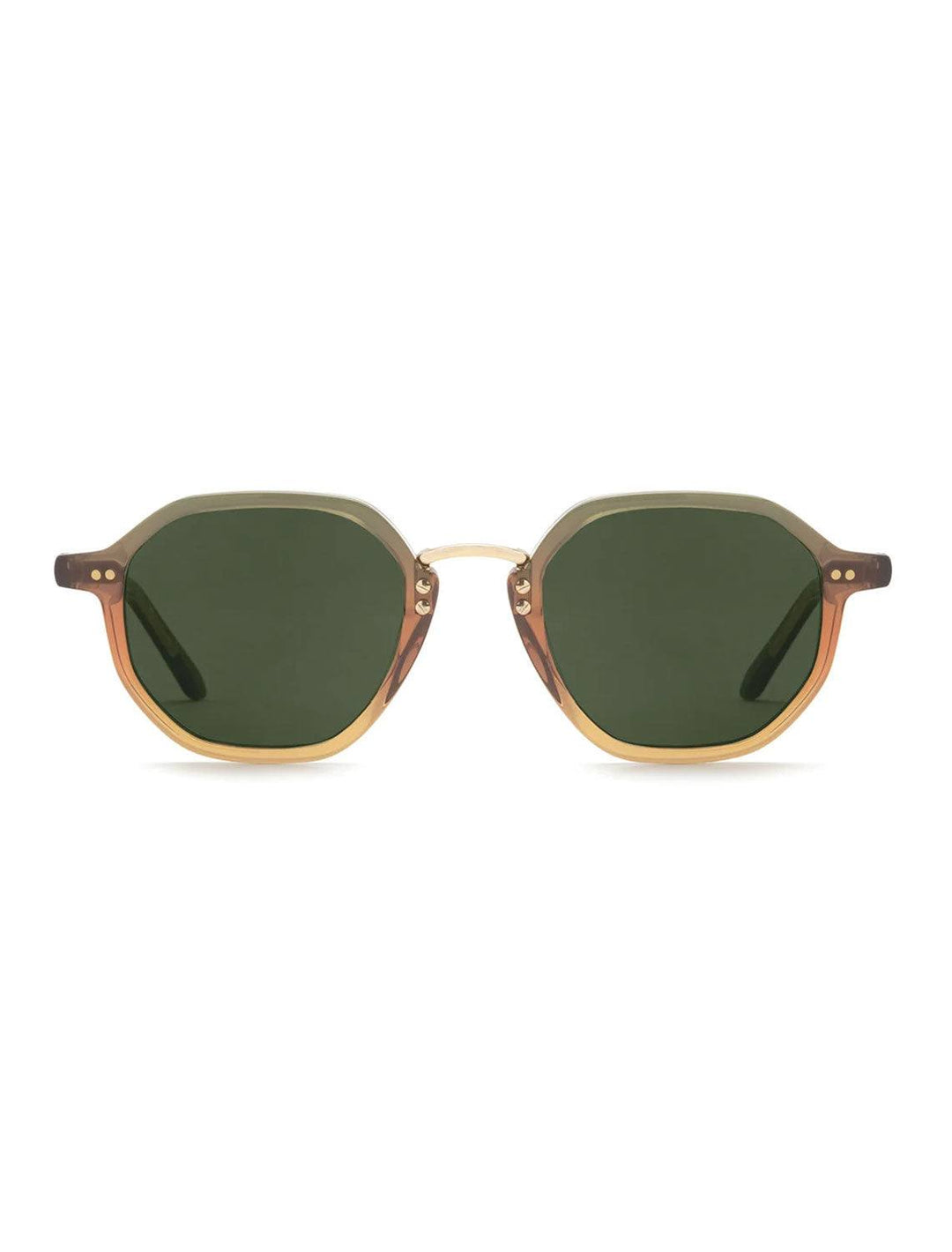 Front view of Krewe's dakota sunglasses in wasabi.