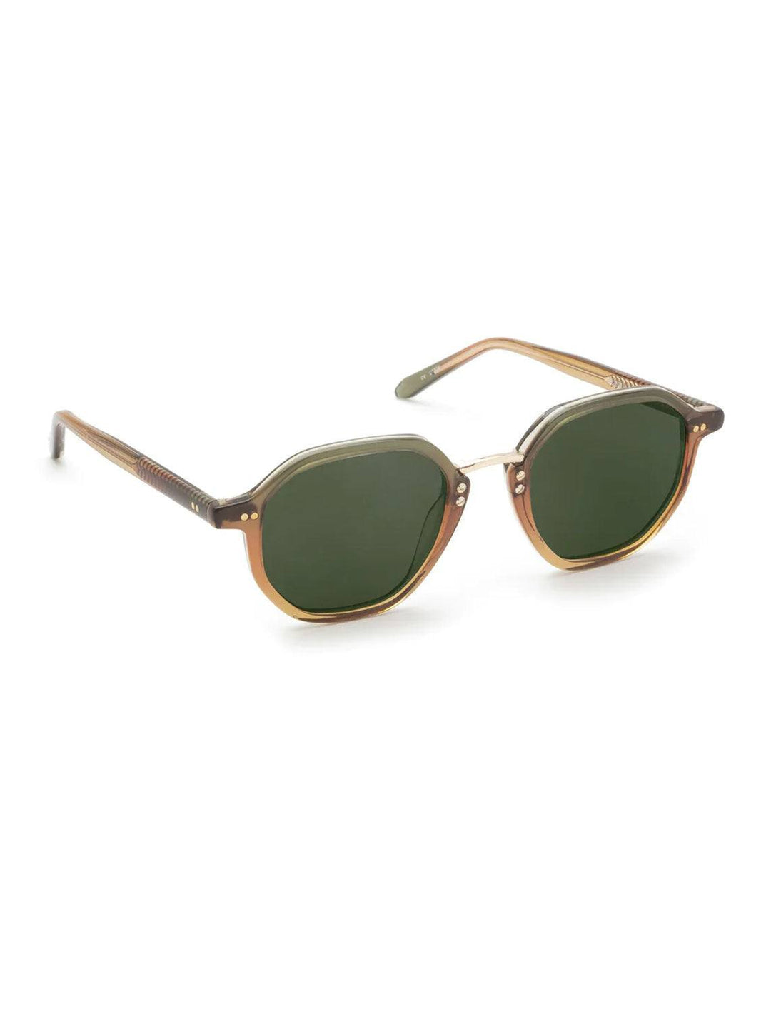 Front angle view of Krewe's dakota sunglasses in wasabi.