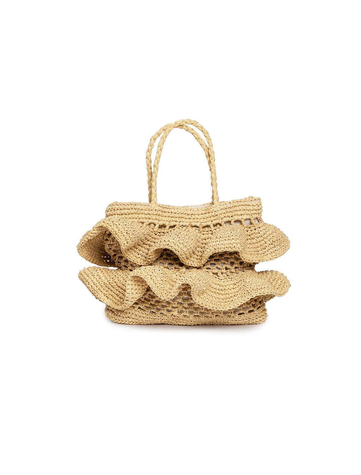 Front view of Hat Attack's gypsy bag in natural.