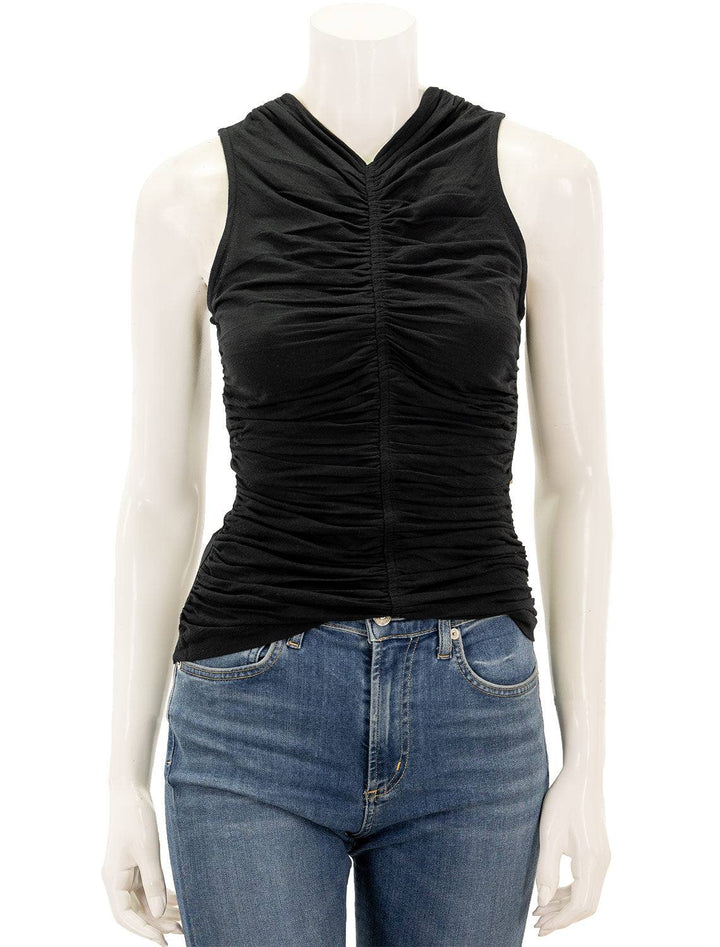 Front view of Ulla Johnson's allie top in noir.