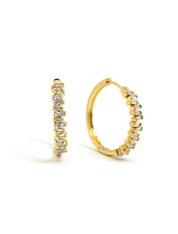 baguette cz hoops