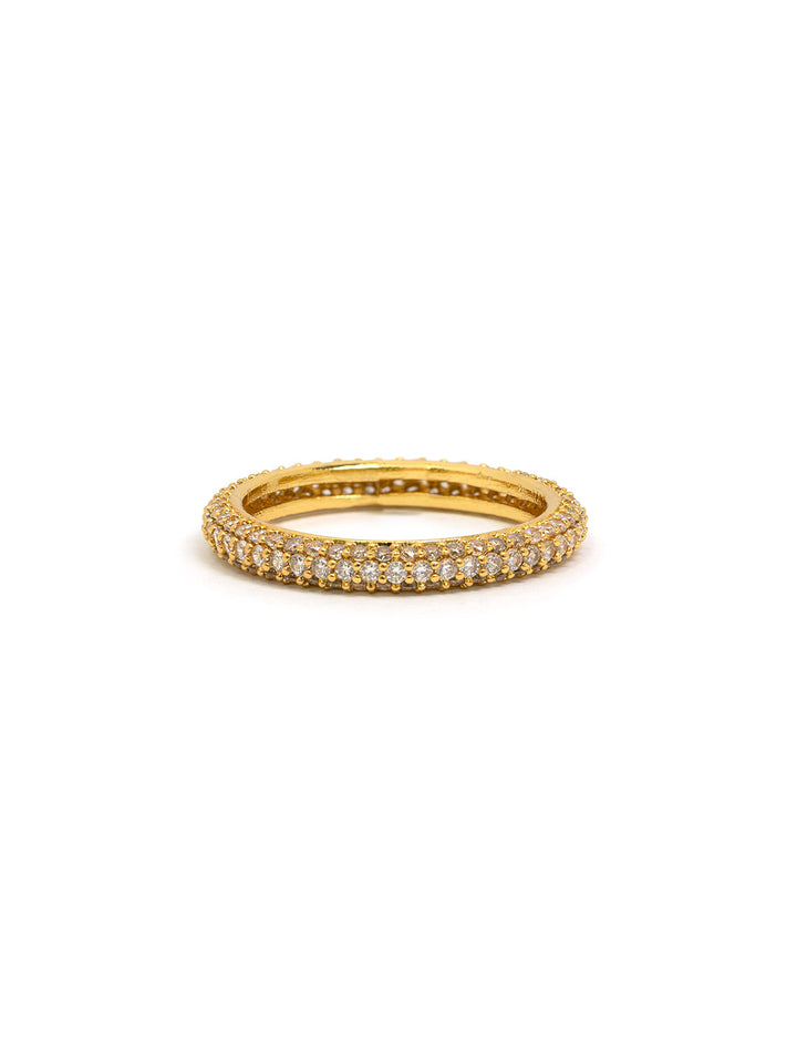 pave cz eternity band in gold