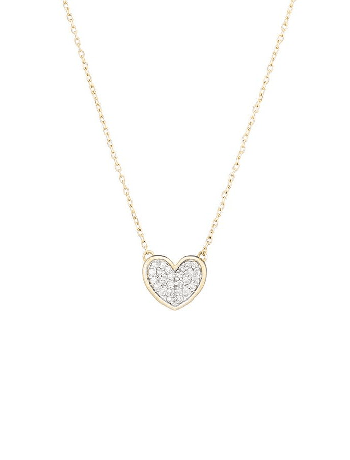 adina reyter | tiny pave folded heart necklace