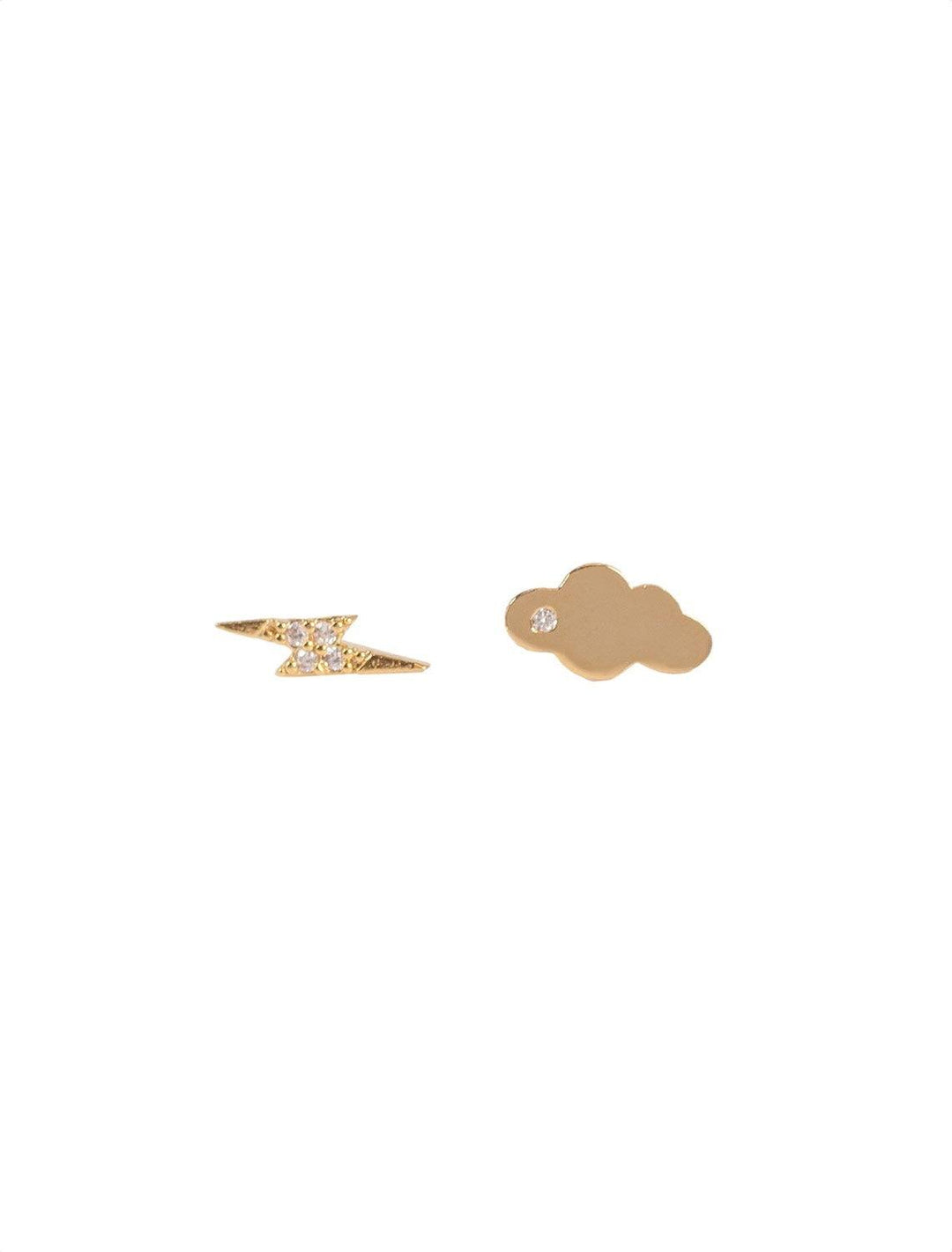tai | thunder and lightning studs in gold