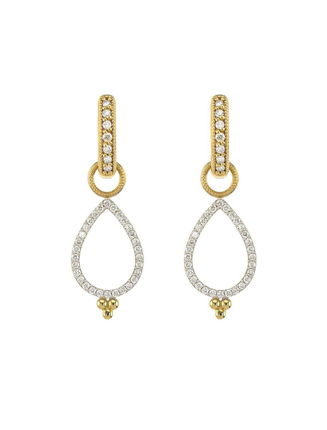 PROVENCE DELICATE OPEN PEAR PAVE EARRING CHARMS
