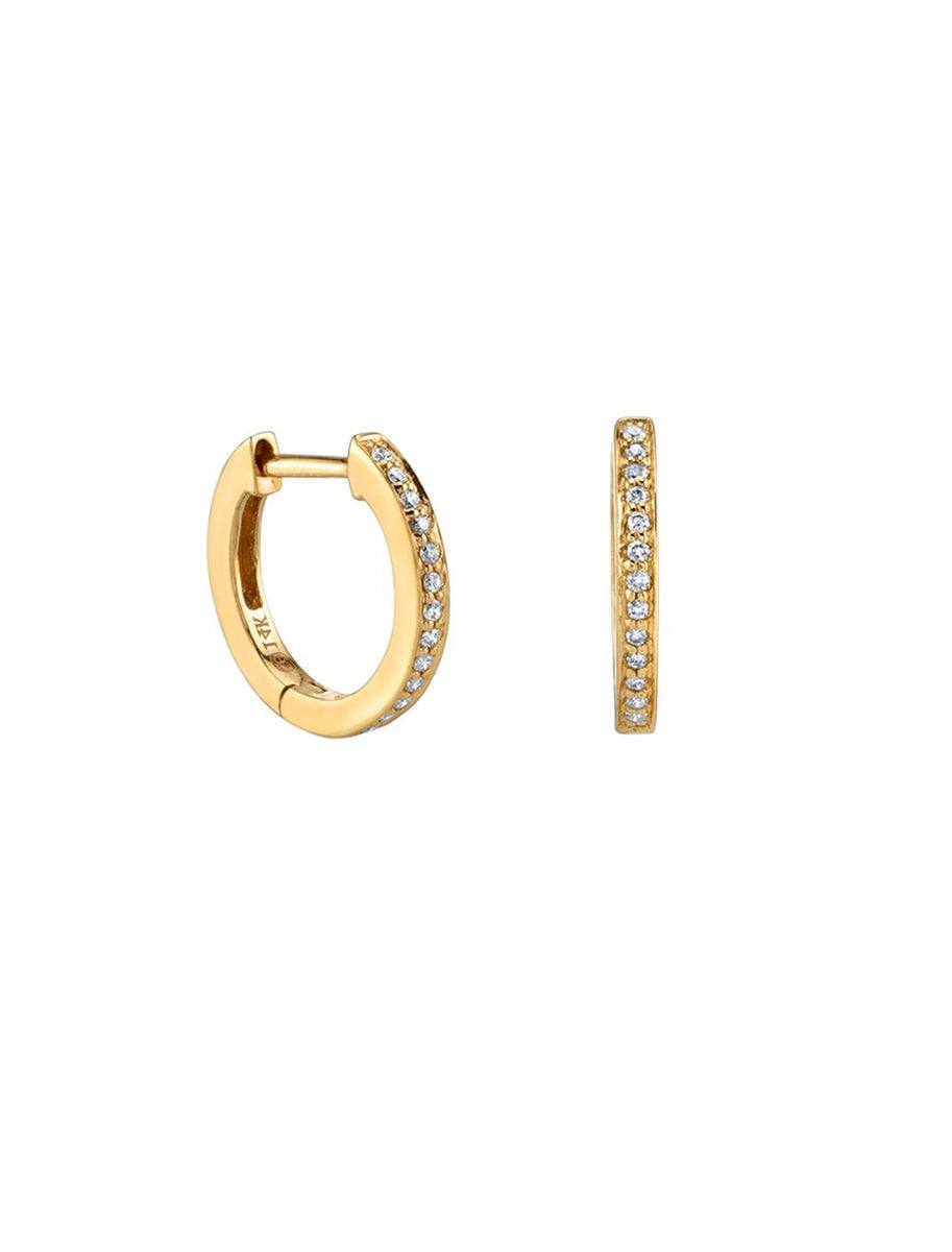 pave huggie hoops