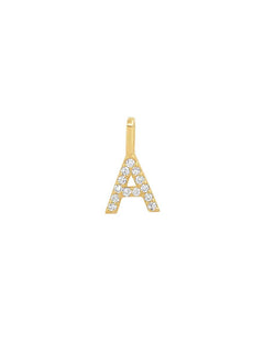 14k pave diamond initial charm - A (2)