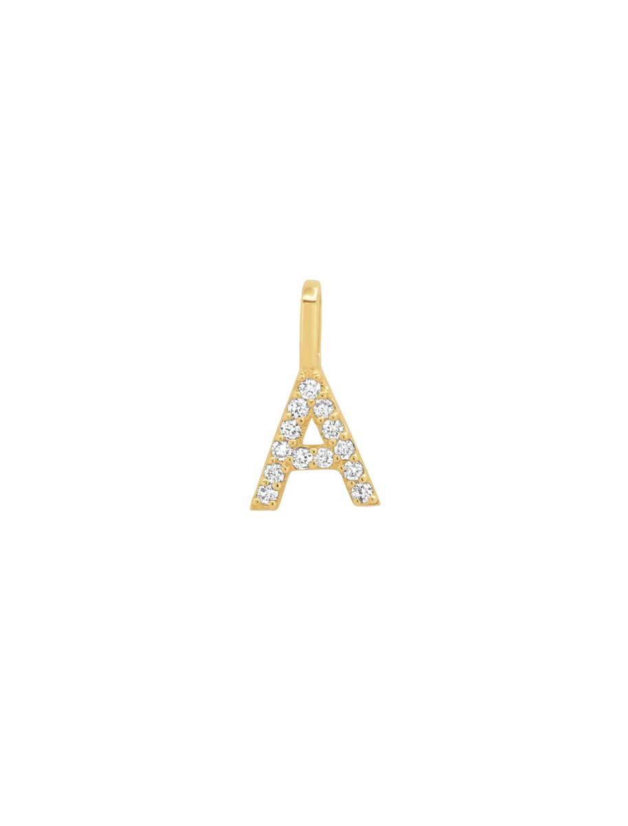 14k pave diamond initial charm - A (2)