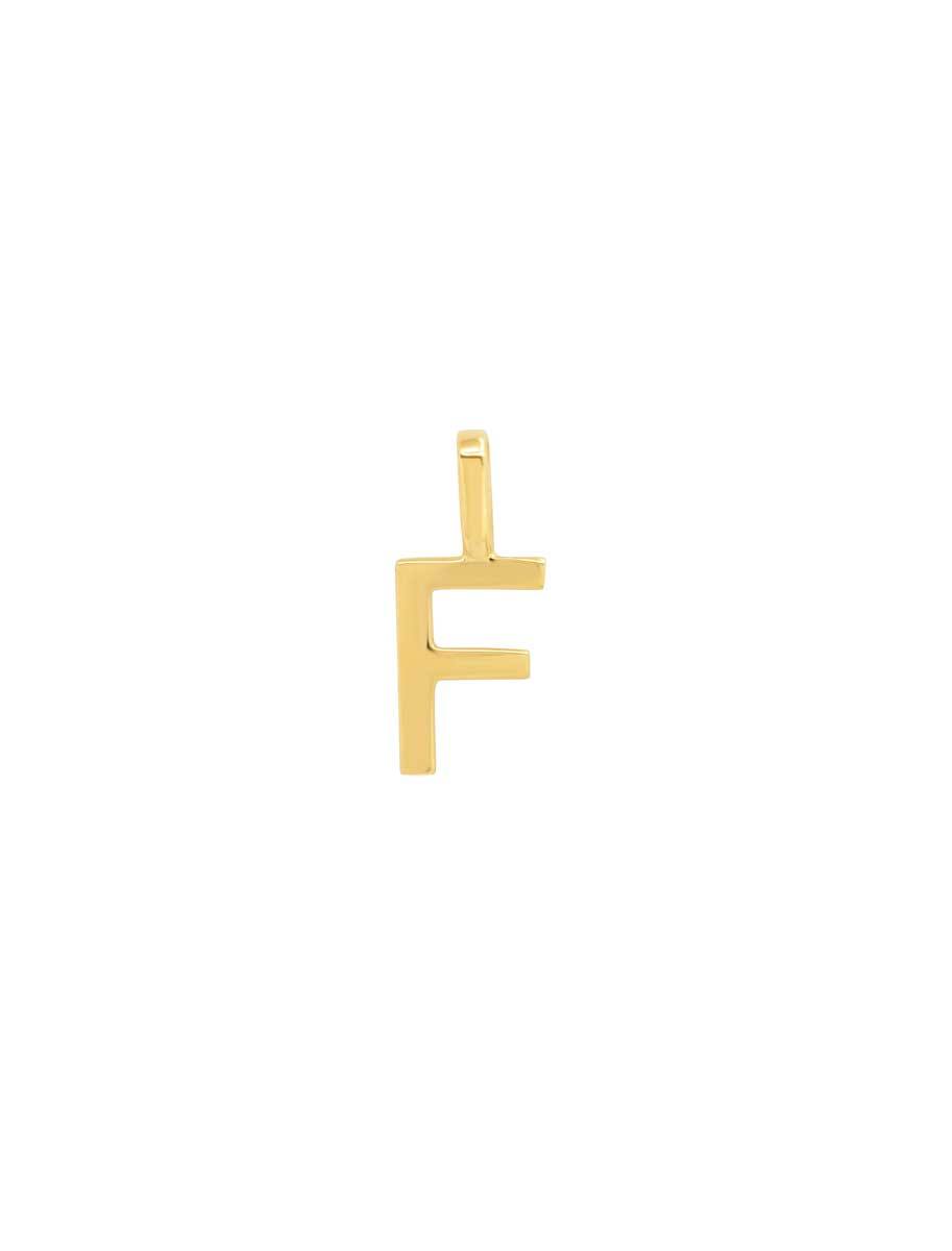 14k initial charm - F