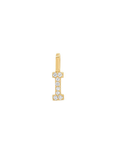 tai fine | 14k pave diamond initial charm - I
