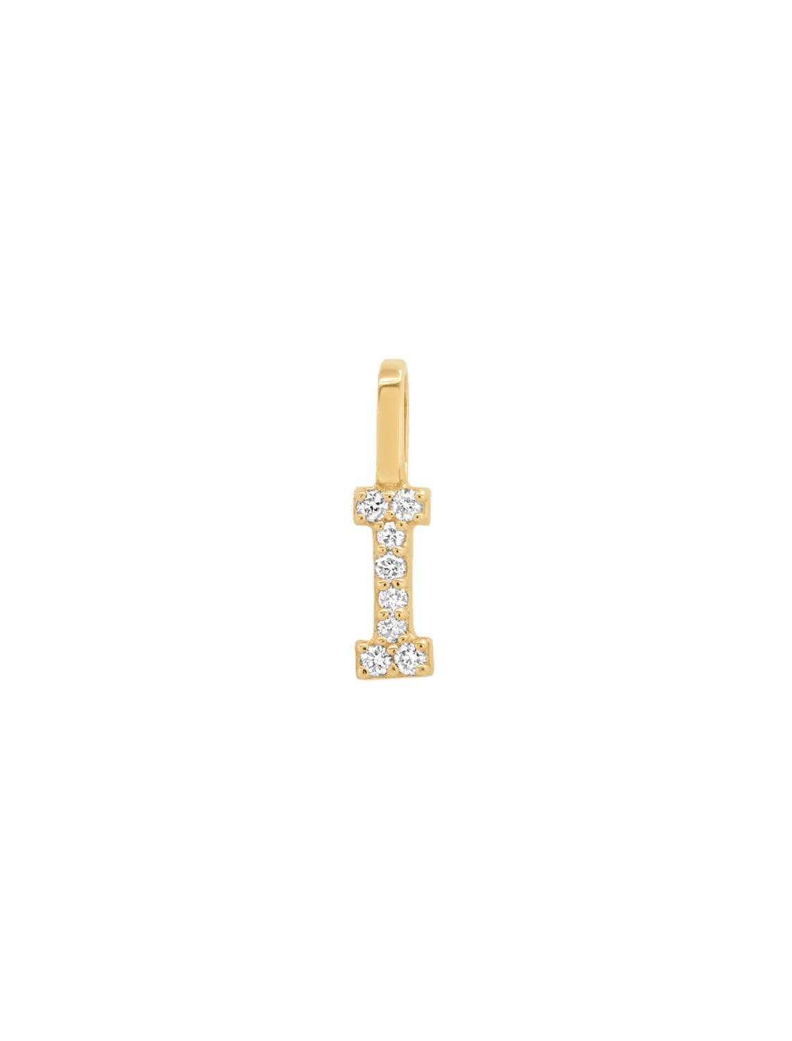 tai fine | 14k pave diamond initial charm - I