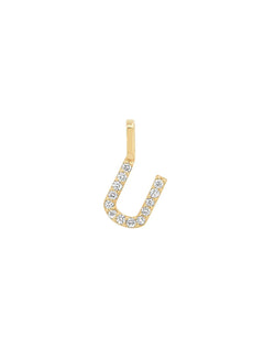 tai fine | 14k pave diamond initial charm - U