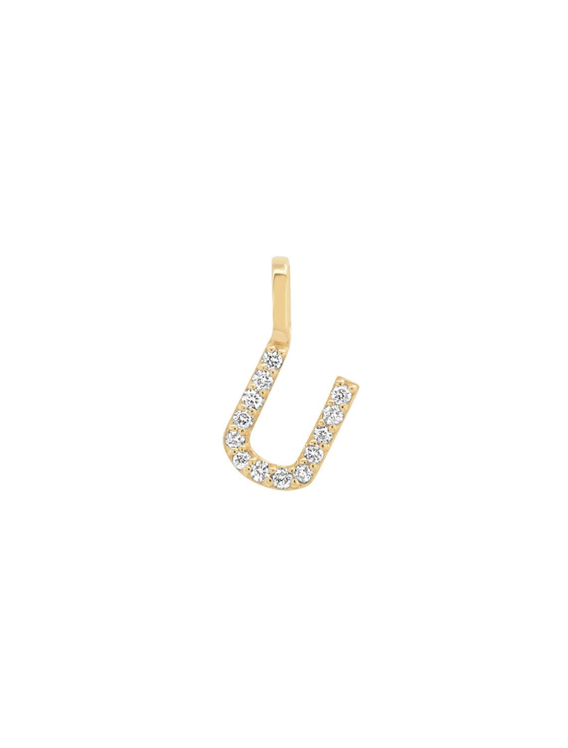 tai fine | 14k pave diamond initial charm - U