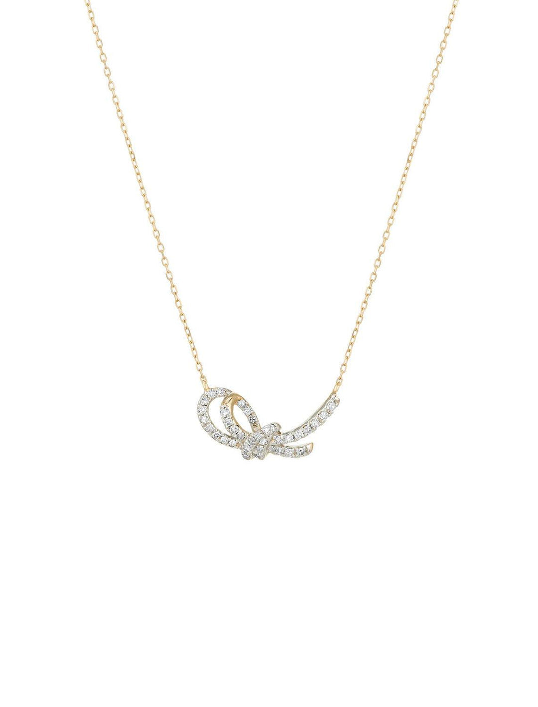 pave forget me knot necklace
