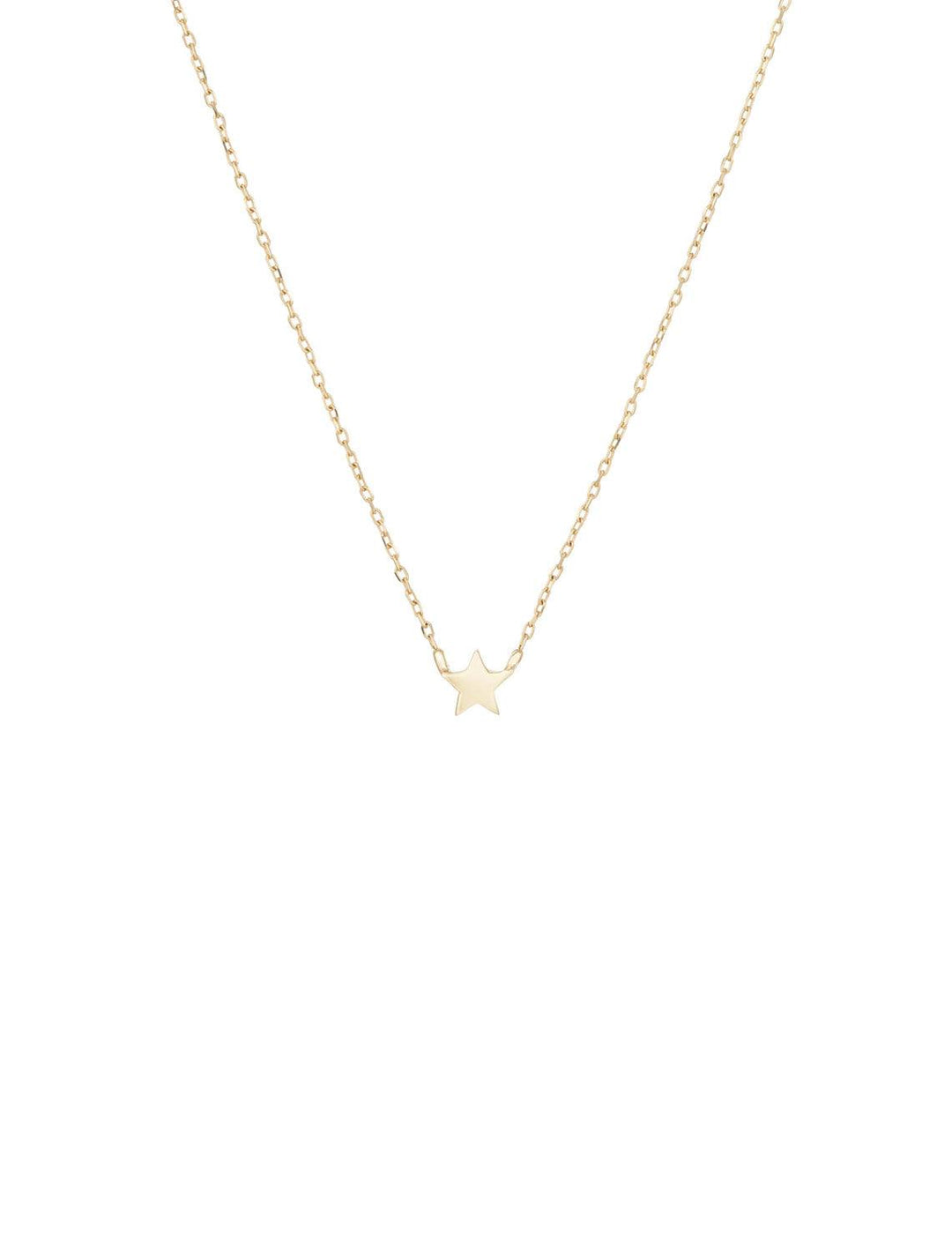super tiny puffy star necklace in gold