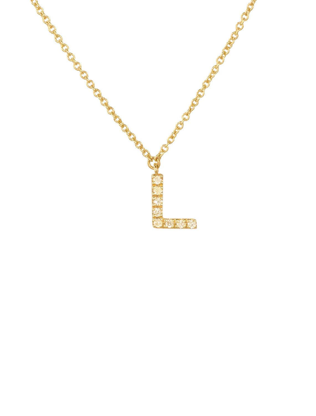 diamond and 14k initial L necklace