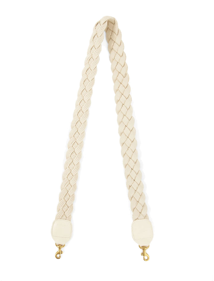 crossbody strap in cream braided rope