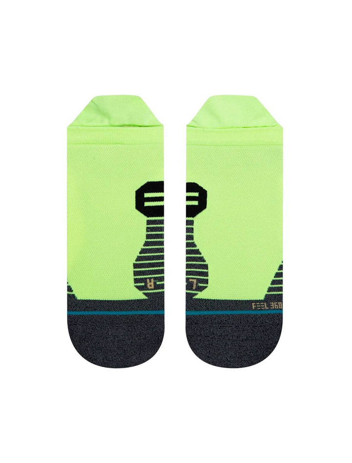 stance | ultra tab running socks in neon green (2)