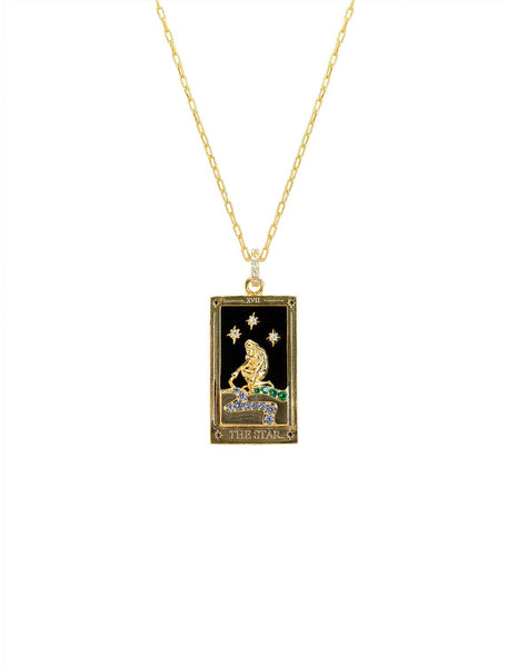 Tarot Card Minimalist Gold Necklace ⋆ Stellar Skeleton ✨💀