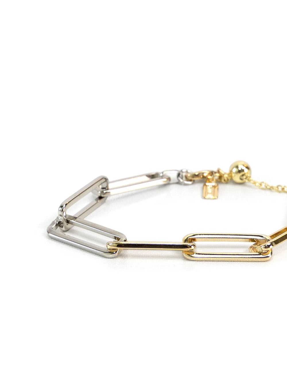 paper clip slider bracelet two tone (2)