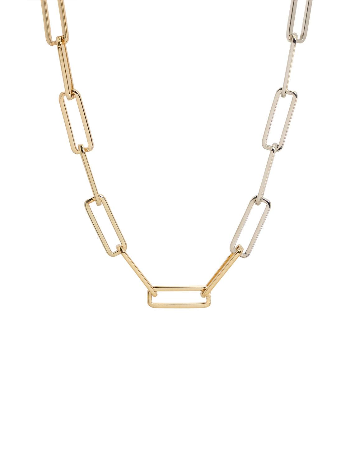 Bloomingdale's Diamond Paperclip Necklace in 14K White & Yellow Gold, 1.45  ct. t.w. - 100% Exclusive | Bloomingdale's