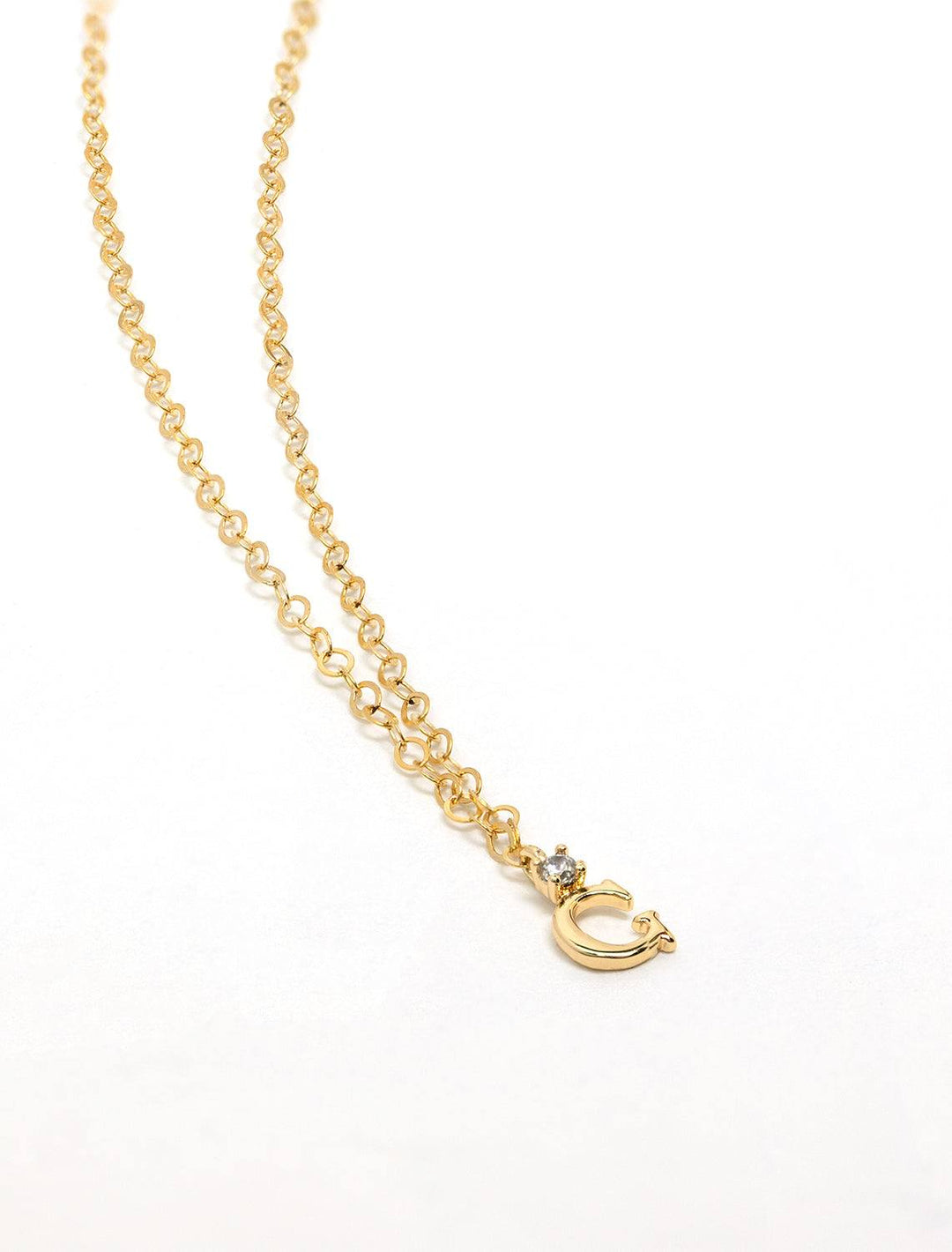 Marit Rae initial and cz necklace in gold | G - Twigs