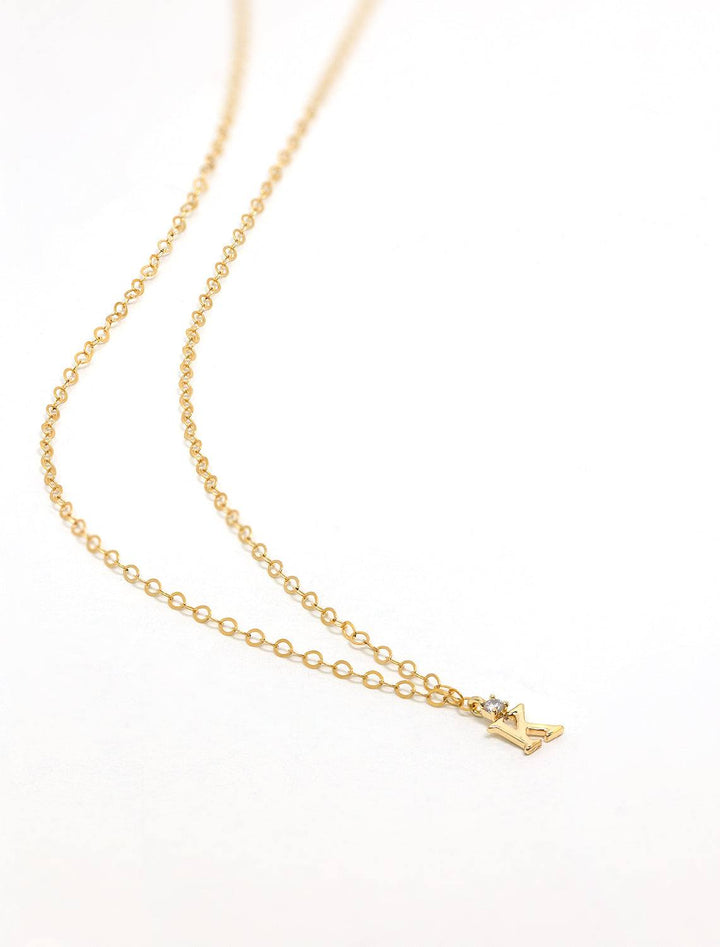 Marit Rae initial and cz necklace in gold | K - Twigs