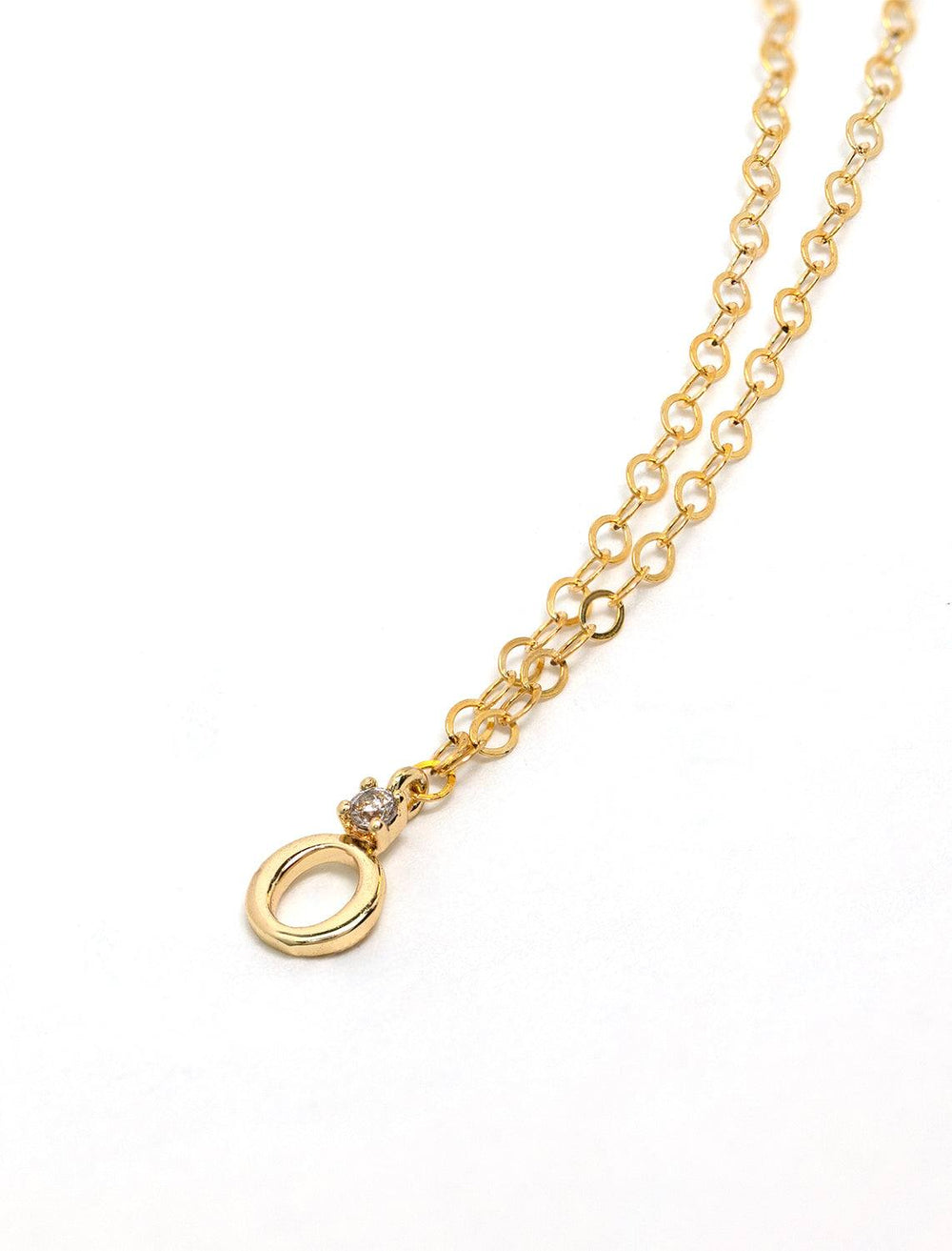 Marit Rae initial and cz necklace in gold | O - Twigs