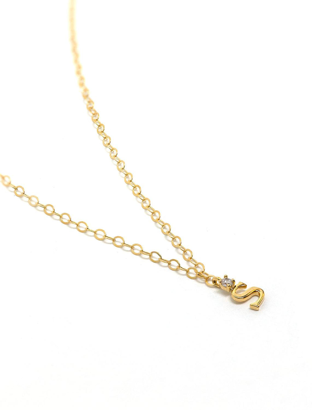 Marit Rae initial and cz necklace in gold | S - Twigs