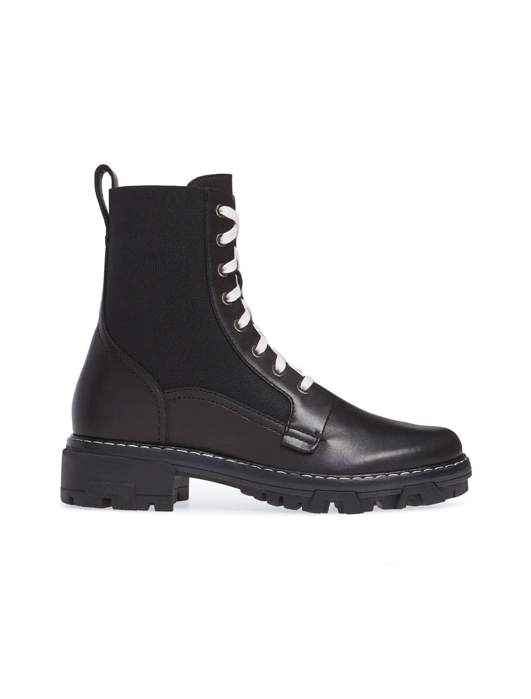 Side view of Rag & Bone's shiloh boots in black.